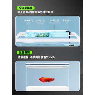 80cm新款 加宽鱼缸家用客厅大龙鱼中小型大水族箱免换水60一米生态