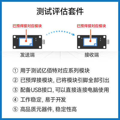 亿佰特SX1262/1268无线LoRa串口收发射频模块专用开发板测试套件