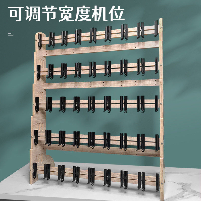 新品手机工作室多排多台手机架桌面竖放固定手机展示散热实木支架