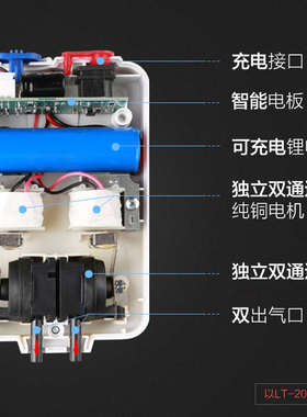 户外钓鱼设备锂电池增氧泵交直流两用氧气泵鱼缸水族箱应急打氧泵