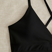 V领聚拢分体性感大胸大罩杯泳装 沙滩系带三角比基尼海边度假 新款