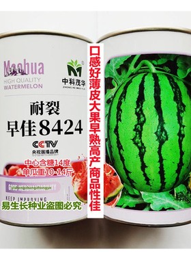 茂华耐裂早佳8424西瓜种子口感好薄皮大果早熟高产商品性佳冬春播
