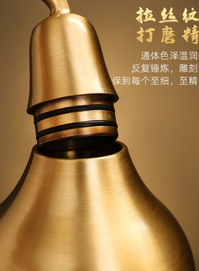 铜葫芦摆件黄铜八卦麒麟貔貅葫芦开口开盖空心家居挂件玄关装饰品