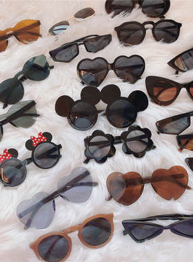 黑色系 土酷蹦迪夸张ins欧美复古猫眼方框圆框三角太阳眼镜墨镜女