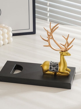 欧式鹿红酒架客厅电视柜酒柜轻奢装饰品创意家居摆设摆件乔迁礼物