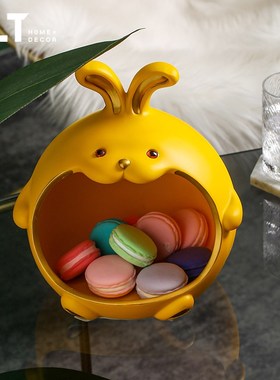 兔子摆件新年装饰糖果盒门口春节过兔年客厅玄关前台钥匙收纳摆件