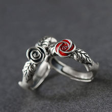 -Retro simple rose couple ring men and women personality tem