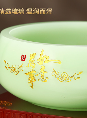 万事如意柿子摆件聚宝盆招财客厅玄关电视柜装饰品乔迁开业礼物