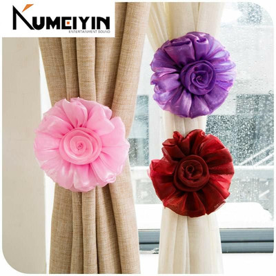 5 Colors 1 PC Rose Flower Curtain Tieback Buckle Clamp Hook-
