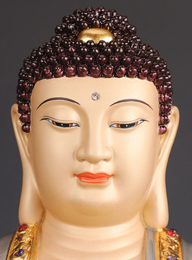 台湾珐琅贴金释迦牟尼佛像纯铜阿弥陀佛像三宝佛药师佛像佛祖摆件