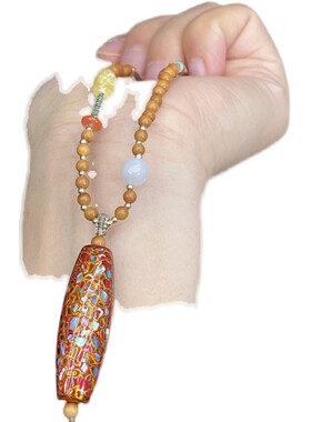 新品大漆珠天珠吊坠 项链 DIY螺钿中国风礼品佛珠男女非遗 DS100