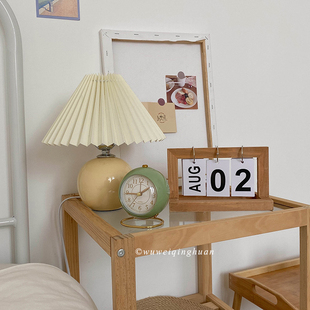 2021年台历 复古家居桌面万年历摆件 无味清欢 ins风木质翻页日历