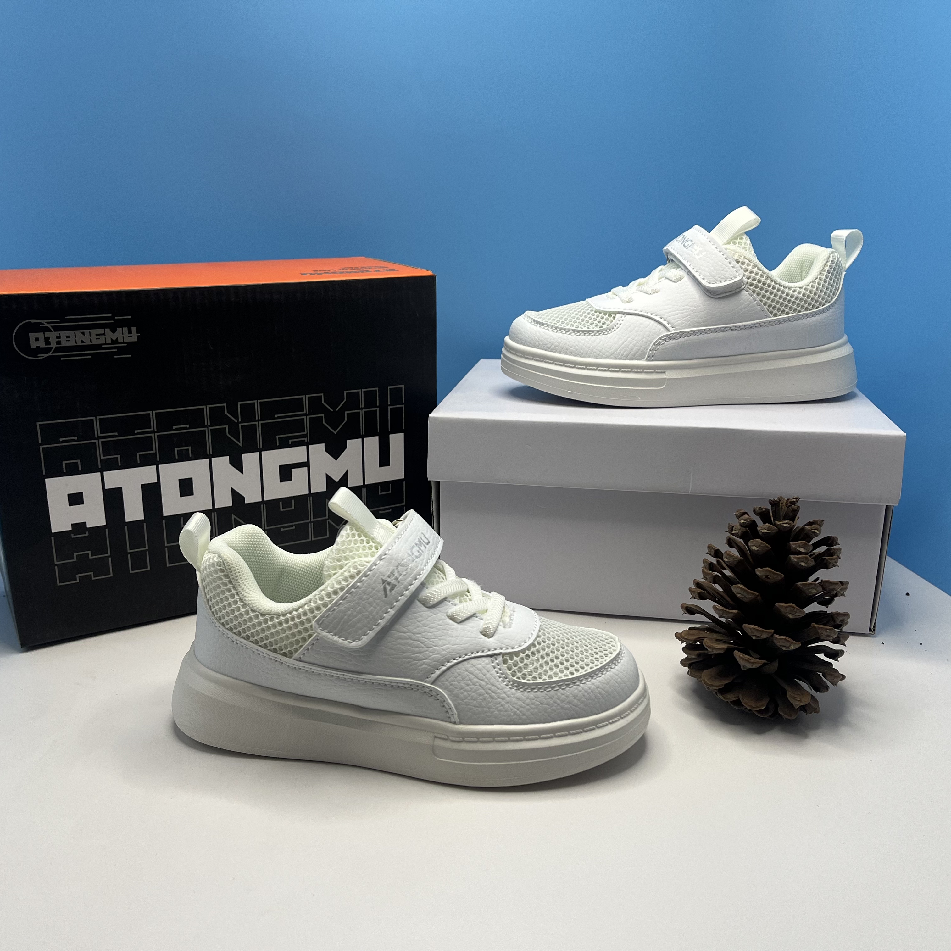 撤柜儿童运动板鞋春夏单双网面透气轻便软底防滑男女童学生小白鞋