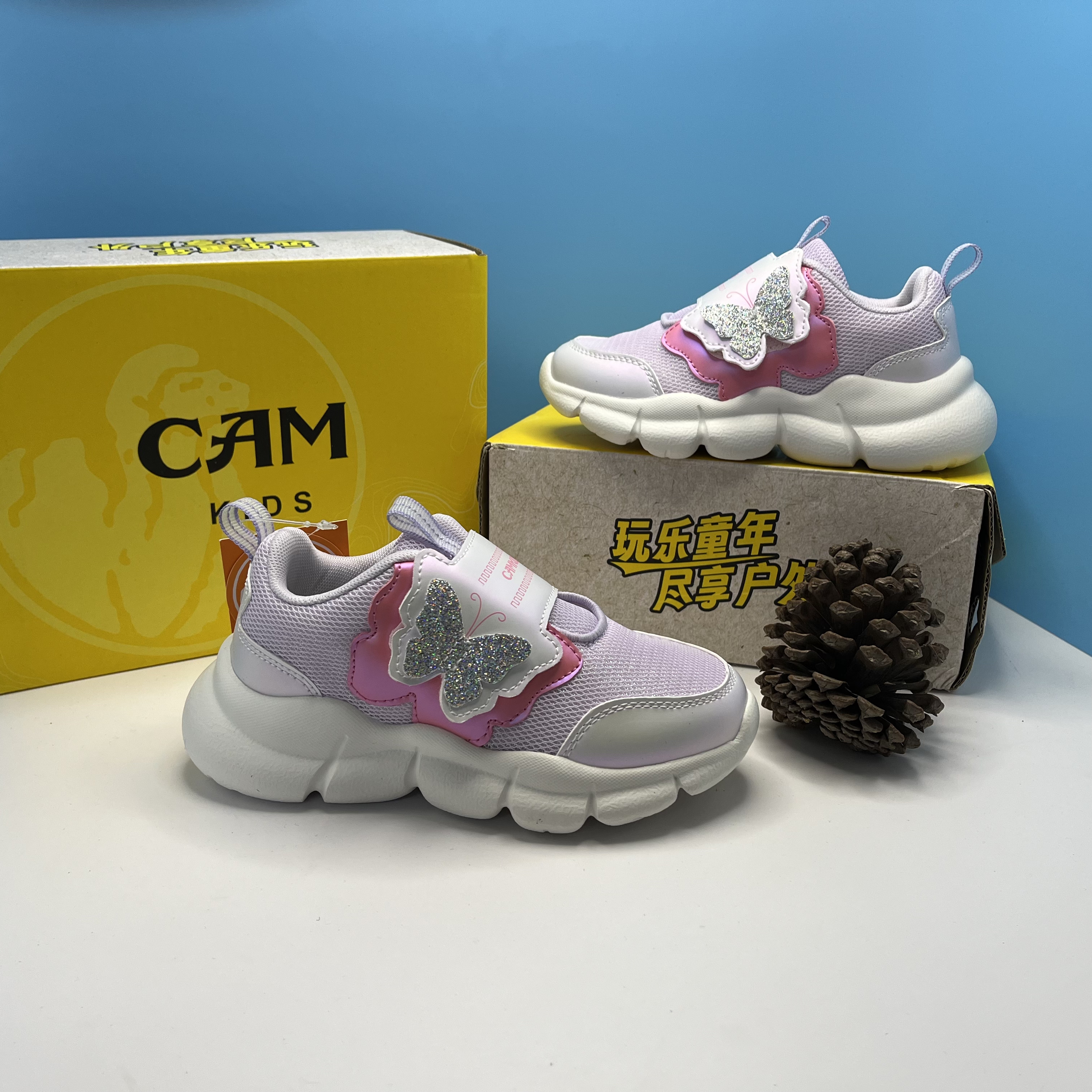 商场撤柜CAM女童8563春秋款童鞋跑步鞋新款网面透气防滑软底儿童