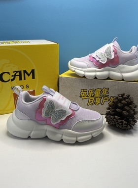 商场撤柜CAM女童8563春秋款童鞋跑步鞋新款网面透气防滑软底儿童
