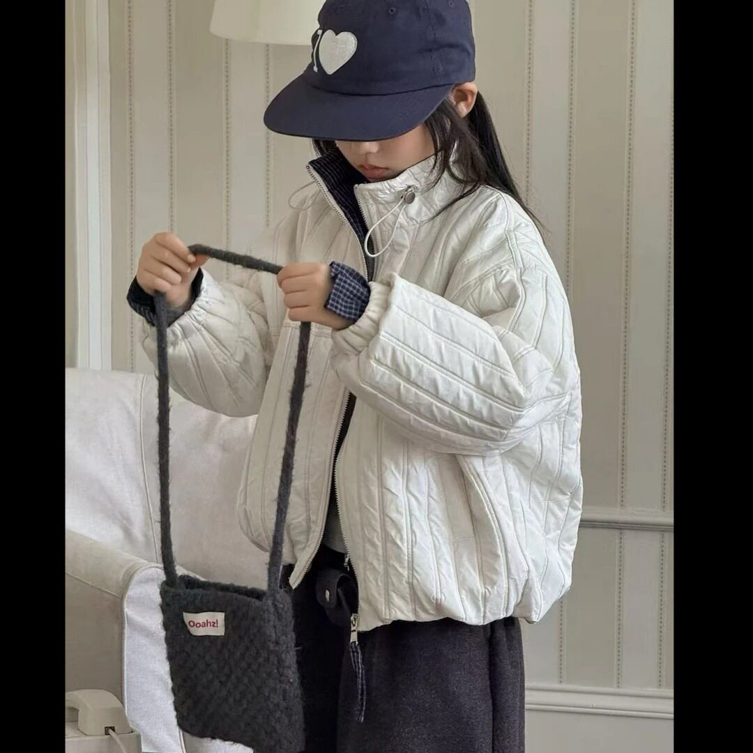 韩系女童秋冬加厚洋气棉服外套