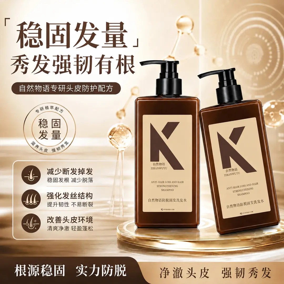 自然物语防脱固发洗发水清爽蓬松