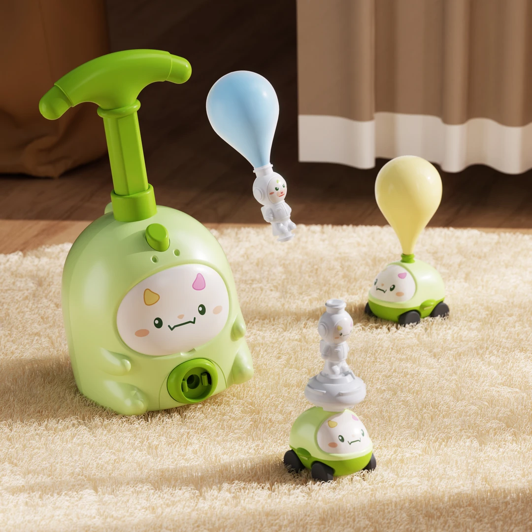 小豬空氣動力車飛天氣球車玩具