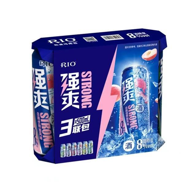 RIO锐澳强爽8度500ml三联包鸡尾酒微醺女生果味酒高度伏特气泡酒