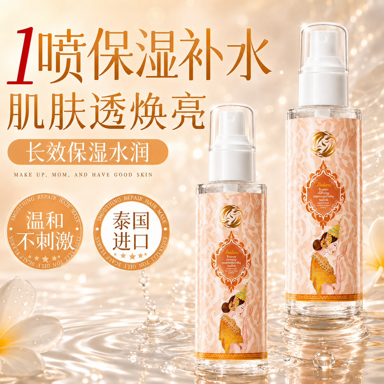 泰国进口宝得娜燕窝保湿喷雾补水爽肤水小分子妆前男女士品牌正品