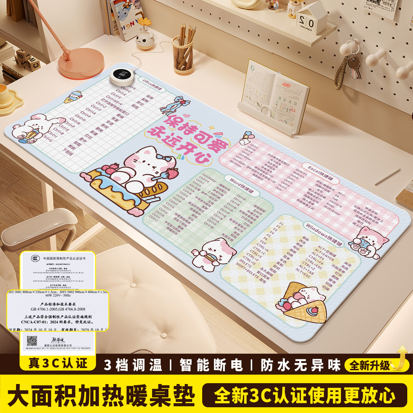 加热鼠标垫桌垫办公室桌面发热暖垫冬天学生写字暖手电热垫加热垫