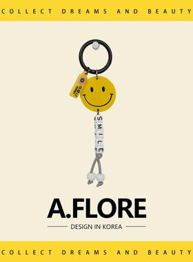 A.FLORE韩系包包挂饰笑脸字母吊坠质感挂件小众ins风
