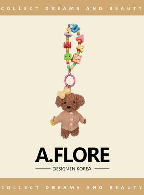 A.FLORE包包挂饰高级感原创泰迪狗毛绒玩偶公仔手机挂件小饰品