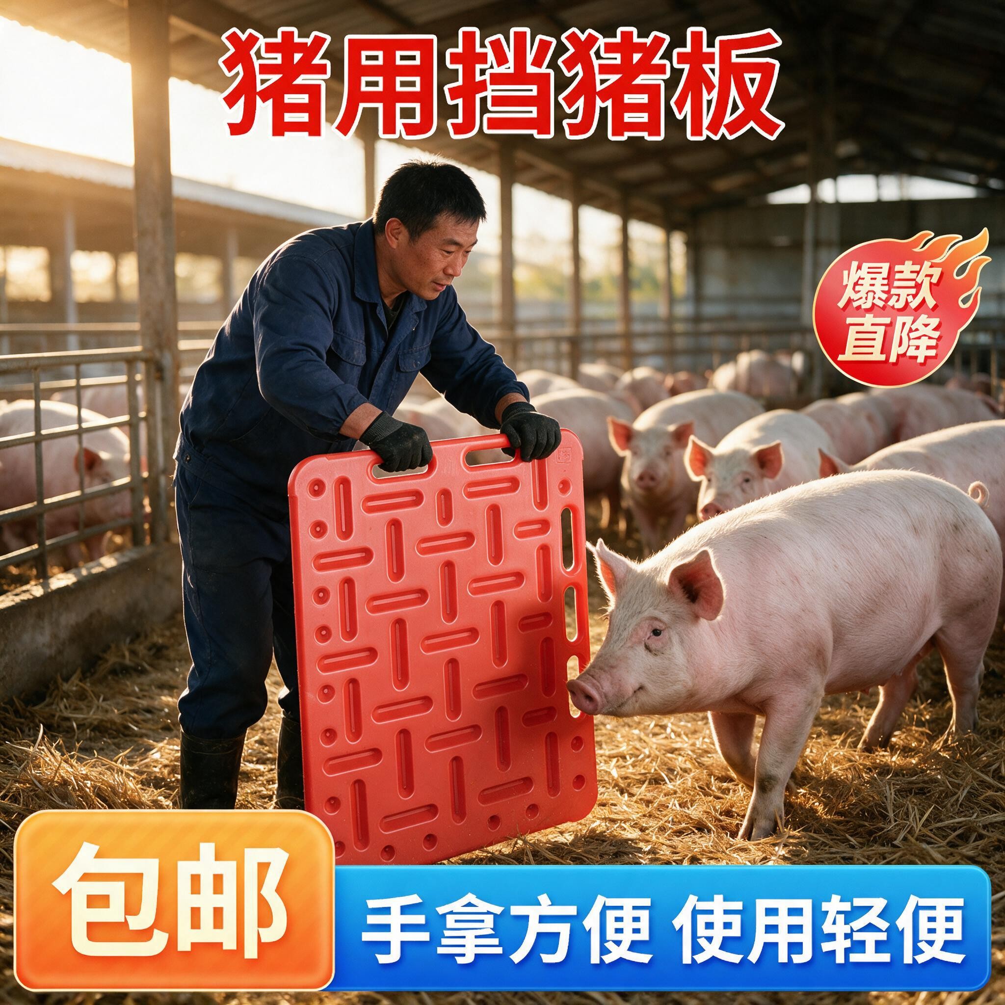 猪用挡猪板拦猪赶猪挡板加大轰猪板养猪场赶猪隔猪板挡猪赶猪神器