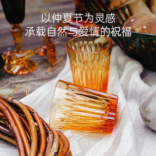 IPM HOME俄皇水晶伊凡系列琥珀色水晶玻璃高颜值果汁对杯水杯礼盒