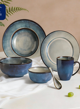 IPM HOME俄皇深海Ocean餐具6件套装北欧风餐具陶瓷家用碗盘一人食
