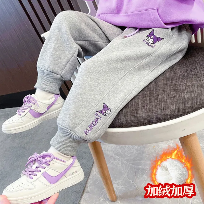 儿童秋款卫裤女童卡通刺绣宽松韩版休闲运动裤直发长裤