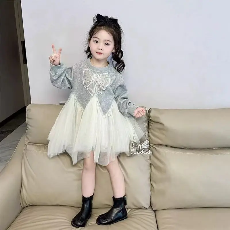 女童春装连衣裙2025新款儿童洋气公主裙宝宝网纱拼接卫衣裙子春秋,童装/婴儿装/亲子装,连衣裙,淘宝优惠券,粉丝福利购,淘宝优惠卷