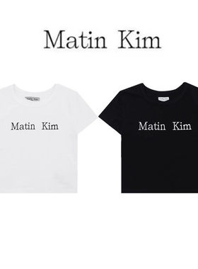 韩国正品Matinkim刀割字母短袖宁艺卓任敏同款T恤短款夏女