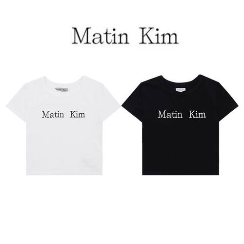 韩国正品Matinkim刀割字母短袖宁艺卓任敏同款T恤短款夏女