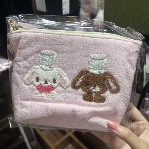 日本LORZ甜点兔焦糖兔厨师系列大号饺子包收纳棉包化妆包少女包包