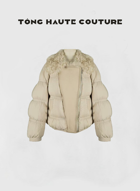 【冰魄】冬季新国标90白鹅绒拼接羊皮毛一体鹅绒服 YW698