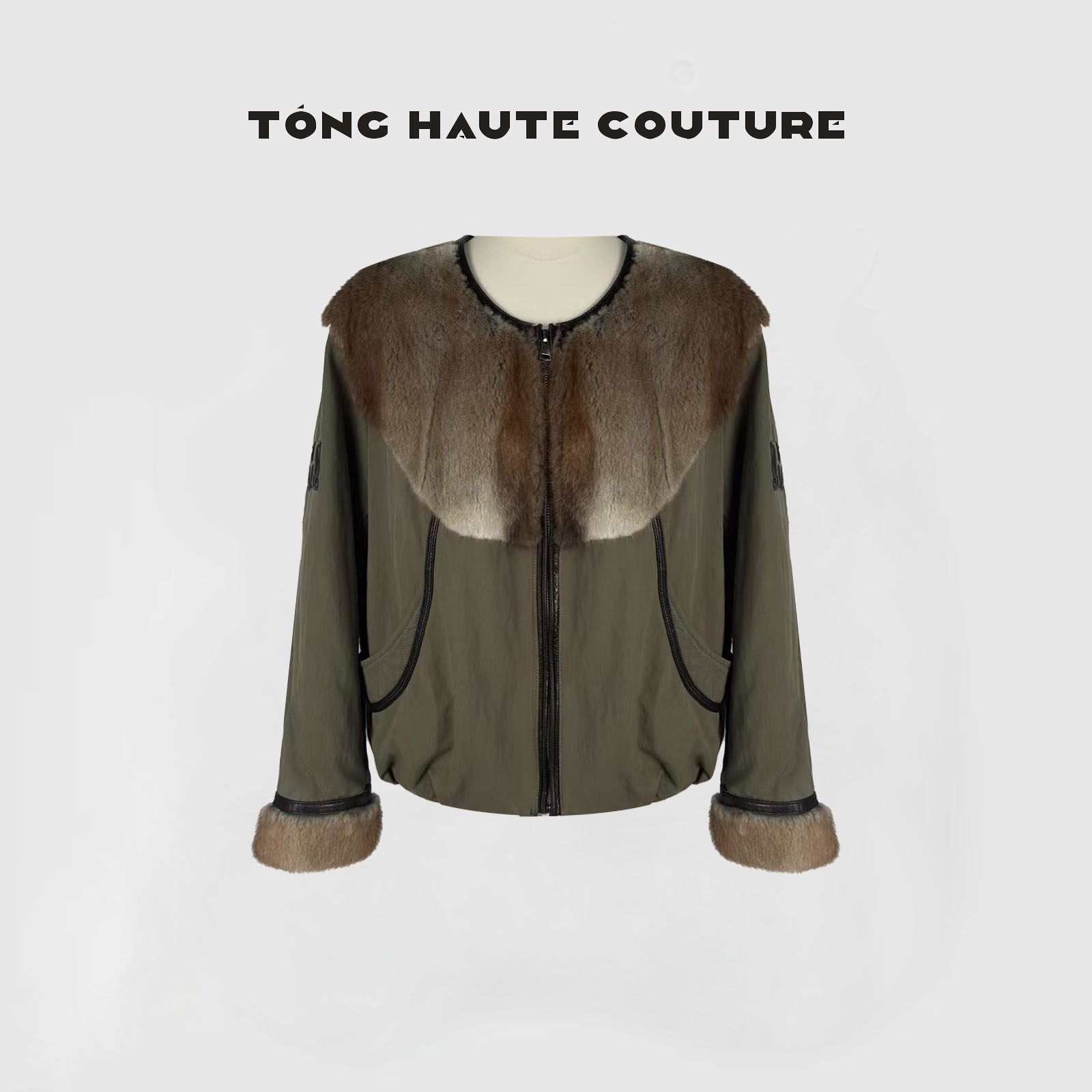 羊皮毛一体/水貂毛拼接鹅绒羽绒服 YW425