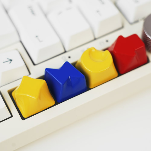 KeyPlayer个性键帽极简烤漆高光红色黄色蓝色单个方向键机械键盘