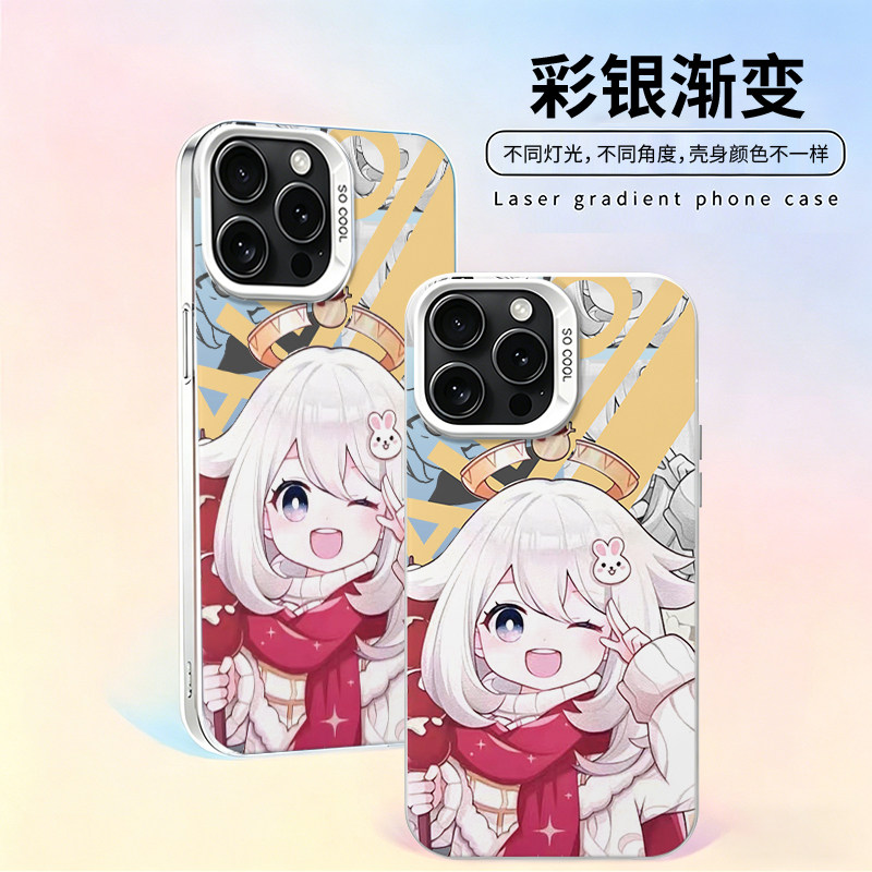 卡通手机壳适用苹果17彩银iphone18ProMax小米15红米K90华为M80防摔荣耀400二次元iqoo13一加ace5游戏高颜值
