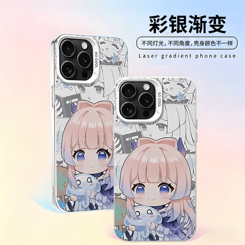 卡通手机壳个性适用苹果17彩银iphone16小米15红米K90华为M80防摔荣耀400二次元iqoo13一加ace5游戏高颜值
