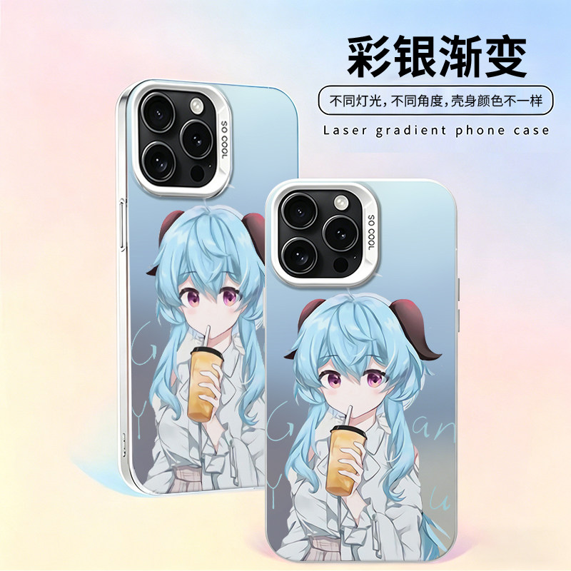 卡通手机壳适用苹果17彩银iphone18ProMax小米15红米K90华为M80防摔荣耀400二次元iqoo13一加ace5游戏高颜值