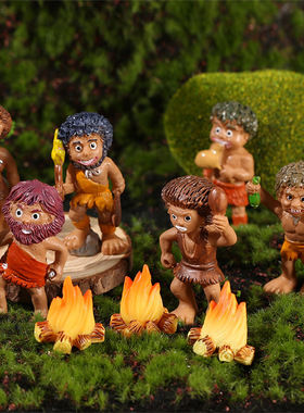 远古原始人微景观小摆件花盆园艺