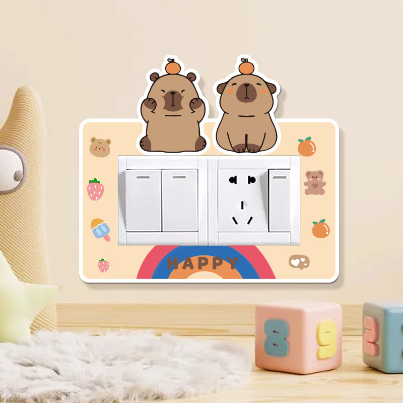卡通开关贴墙贴保护套边框家用灯开关装饰贴现代简约可爱3d立体贴,家居饰品,开关贴,淘宝优惠券,粉丝福利购,淘宝优惠卷