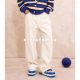 男宽松百搭休闲裤 S123美式 简约白色手工磨破破洞直筒牛仔长裤 子潮