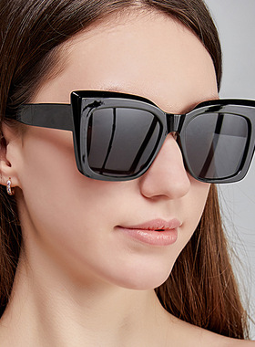 2022新款方框猫眼ins欧美太阳镜女 个性跨境大框墨镜潮流复古眼镜