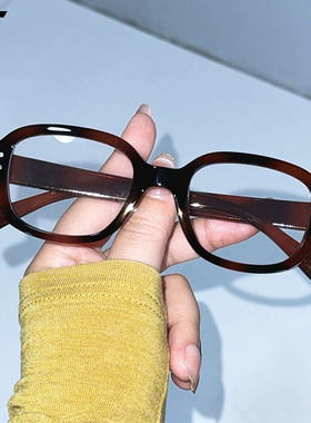 新款韩版复古小框眼镜框女小红书拍照凹造型眼镜架个性平光镜