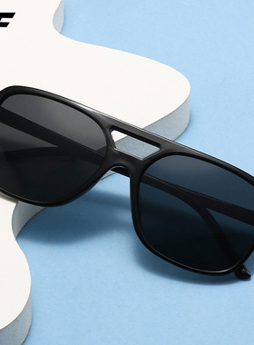 欧美时尚双梁飞行员墨镜男开车驾驶遮阳太阳镜潮流方框近视眼镜女