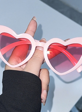 欧美异形爱心太阳镜女士潮流时尚桃心网红同款凹造型墨镜