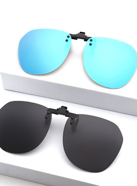 新款时尚偏光防紫外线男可上翻太阳镜夹片可套近视墨镜女