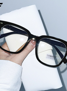 新款黑框大框素颜眼镜架男女可配近视防蓝光平光镜大脸显瘦眼镜框